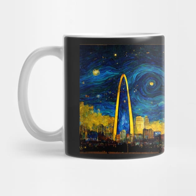 St. Louis skyline like starry night by StoneyPhenix